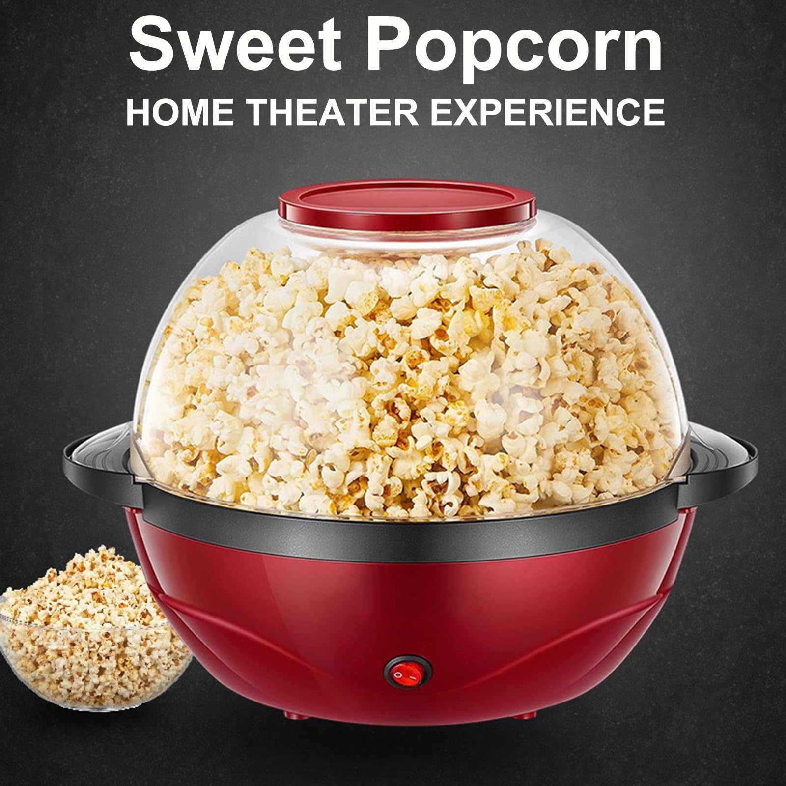 Máquina para Hacer Palomitas de maíz de 3.6 L, Totalmente automática, con Revestimiento Antiadherente. Palomitas rápidas en 4 Minutos, para Noches de Cine y reuniones Familiares