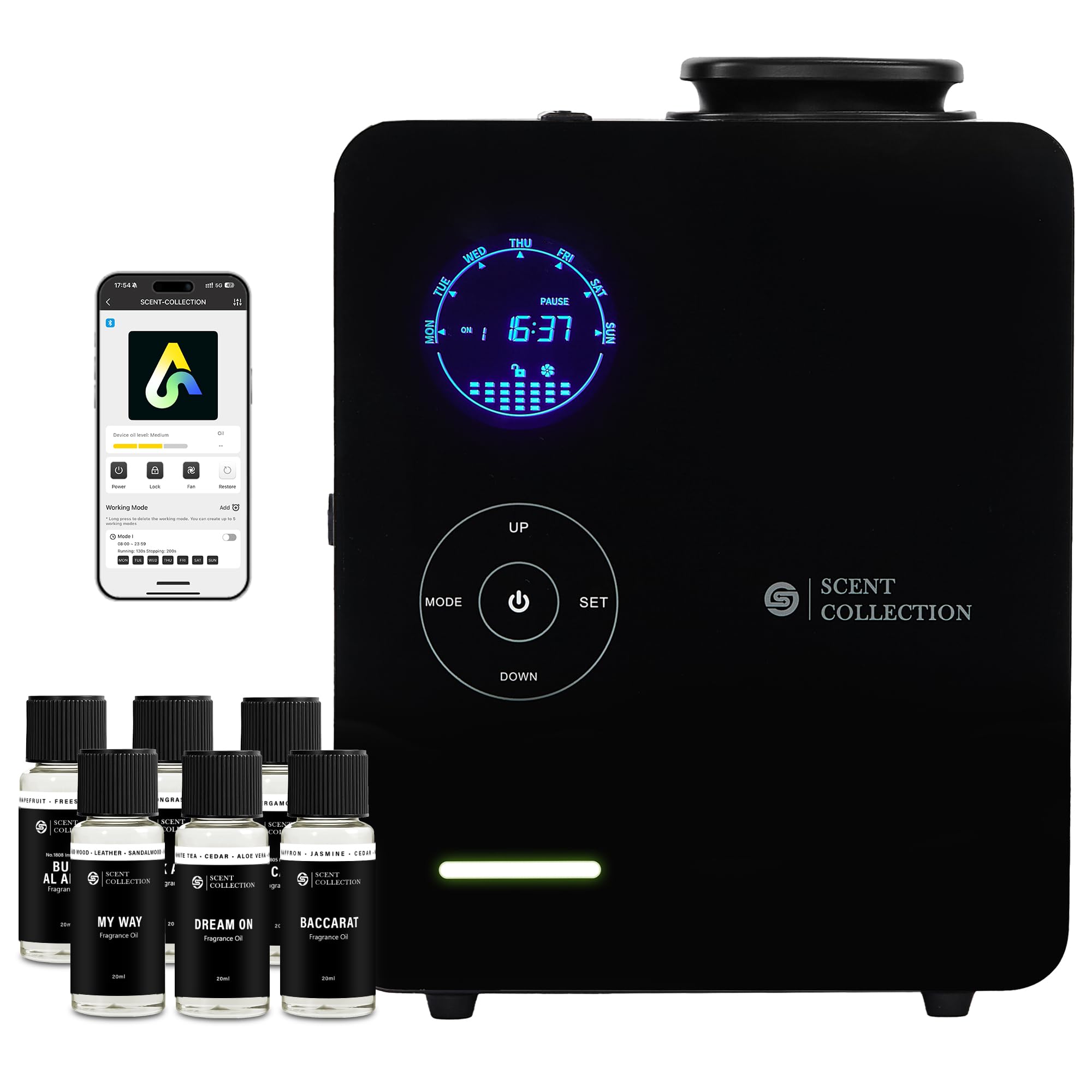 Waterless Scent Diffuser, Cold Air Diffuser for Large Rooms Up to 2000 SqFt | APP control…