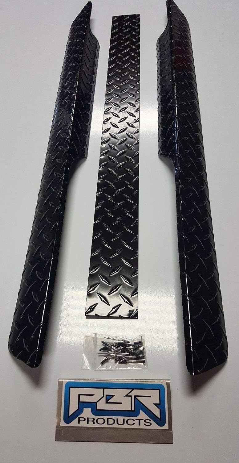 Compatible with EZGO Golf Cart Part Diamond Plate Rocker Panel Covers Kick 1994-2012 TXT Black