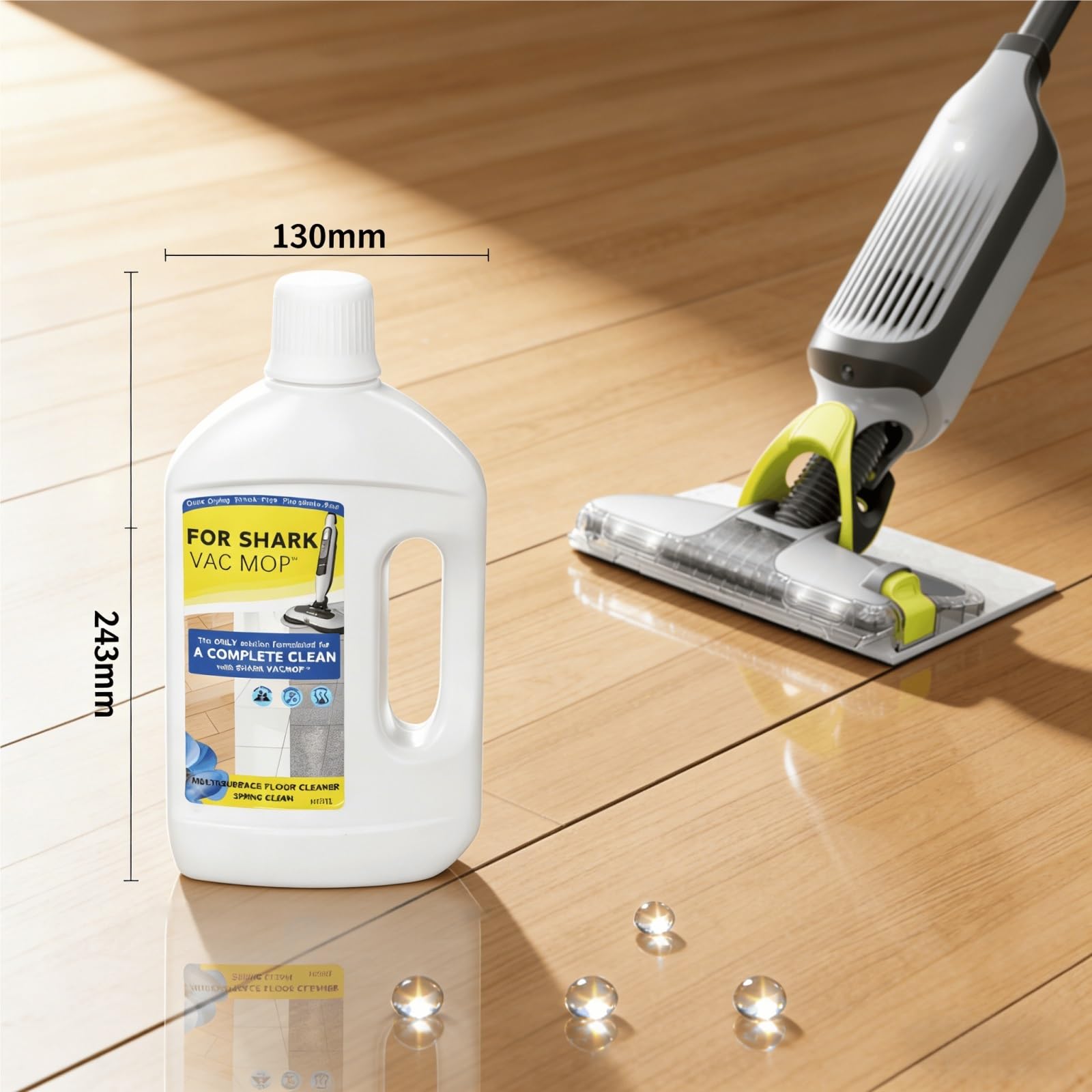 Limpiador Multisuperficies for Suelos, Botella 1L, Fragancia Fresca Primaveral, Fórmula Secado Rápido sin Rayas, Compatible con Roborock VACMOP Aspiradora Fregadora Inalámbrica(2 Bottle)