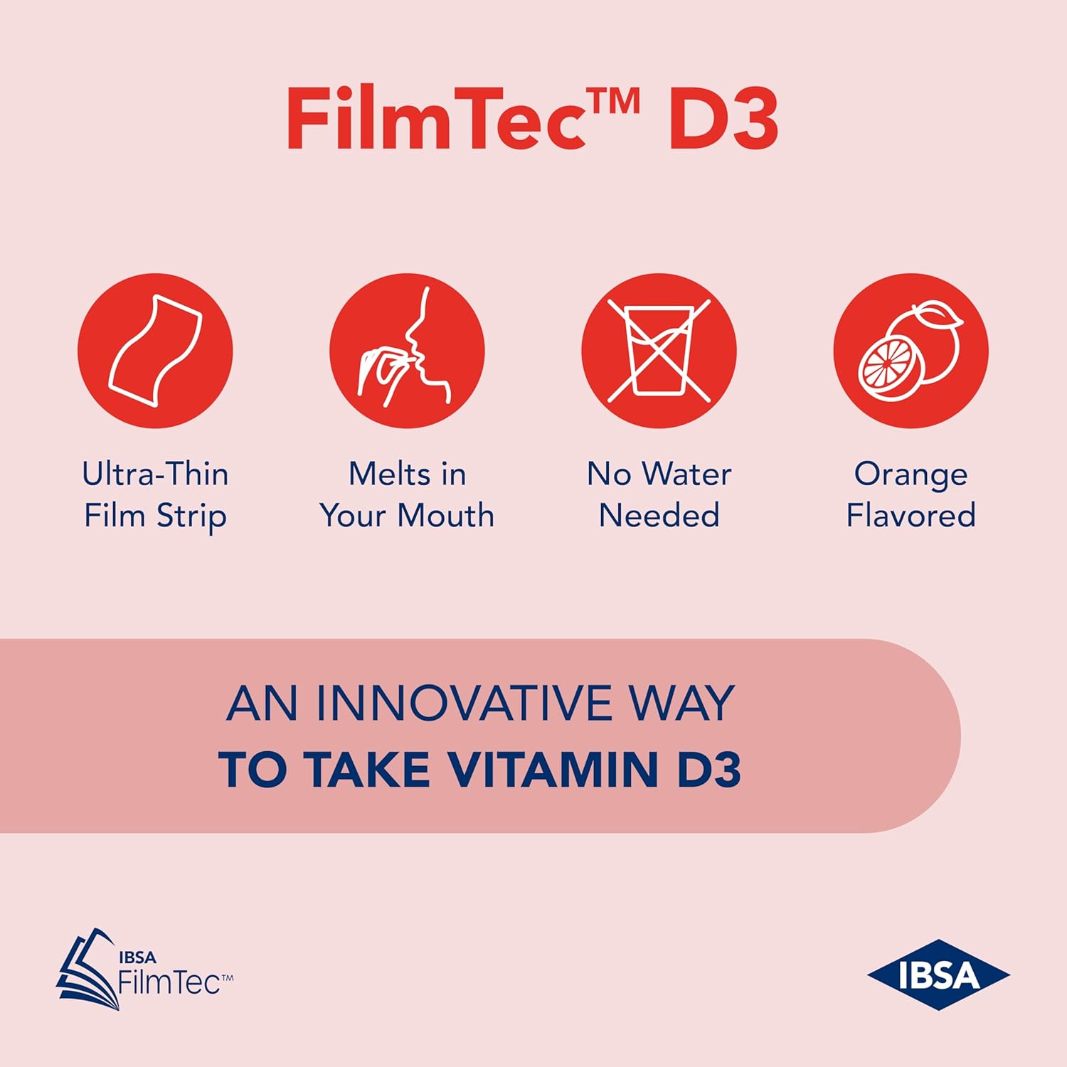 Ibsa FilmTec D3 - Dietary Supplement – 2000 IU Vitamin D3-30 Oral Dissolving Films for Immediate Release and Tolerability - Gluten-Free, Lactose-Free, Sugar-Free, Non-GMO - Image 2