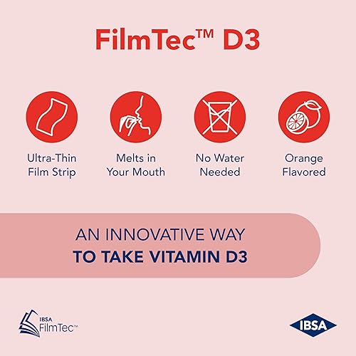 Miniatura 2 de Ibsa FilmTec D3 - Suplemento dietético - 2000 UI de vitamina D3-30 películas disolventes orales para liberación inmediata y tolerabilidad - Sin