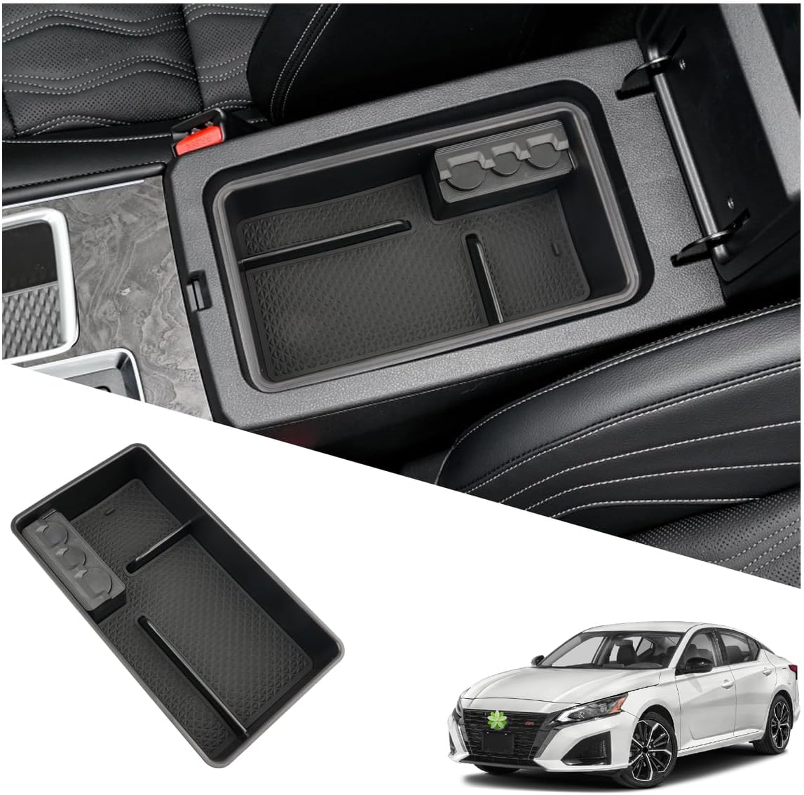 Ruiya 2019-2025 2026 Altima Center Console Organizer for 2026 Nissan Altima Accessories ABS Material Armrest Console Organizer Compatible with 2019-2022 2023 2024 2025 2026 Nissan Altima