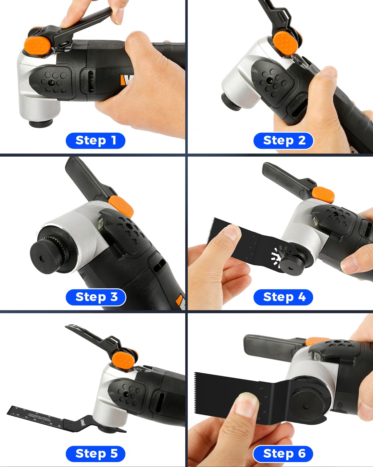 GORWARE 100 hojas de sierra oscilantes universales de madera y plástico, cuchillas multiherramienta de liberación rápida compatibles con Milwaukee, Dewalt, Makita, Rockwell, Ryobi, Craftsman