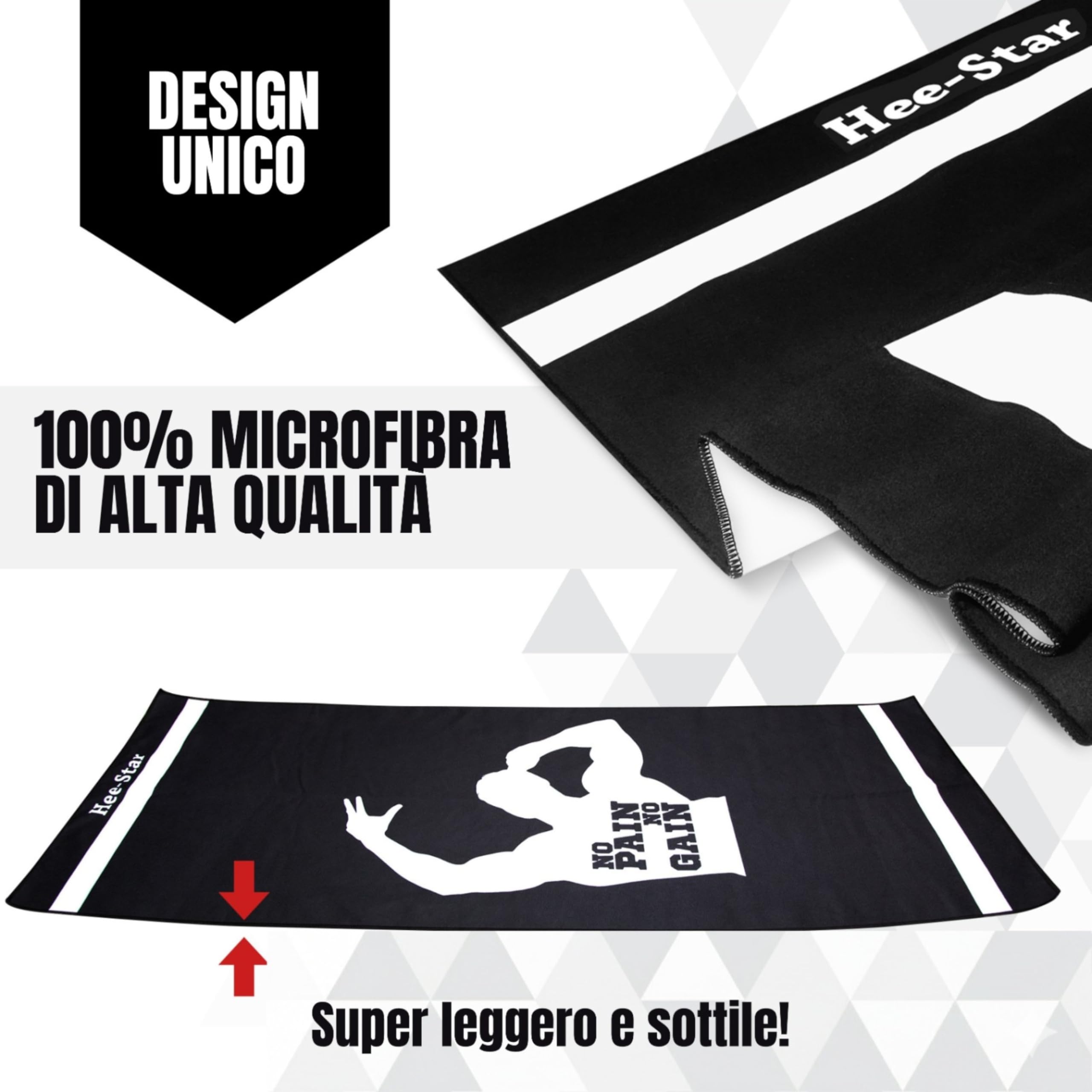 Asciugamano Palestra Uomo - Telo Palestra in Microfibra Sottile e Leggero - Ideale su Panca e Attrezzi per Fitness e Sala Pesi - Gym Towel (Microfibra 200 Gsm)