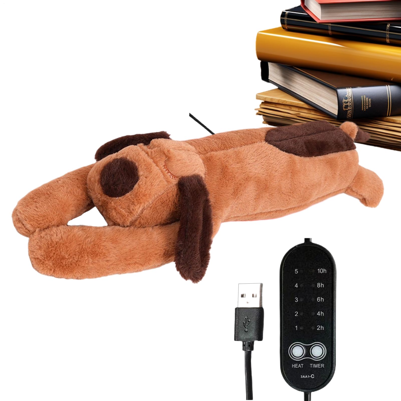 Cuscinetto Riscaldante Peluche Animale Elettrico USB Temperatura Regolabile | Calore Peluche per Cani Spegnimento Automatico Sicuro Morbido Caldo Bambini Adulti Ragazze Collo Schiena Spalle Pancia
