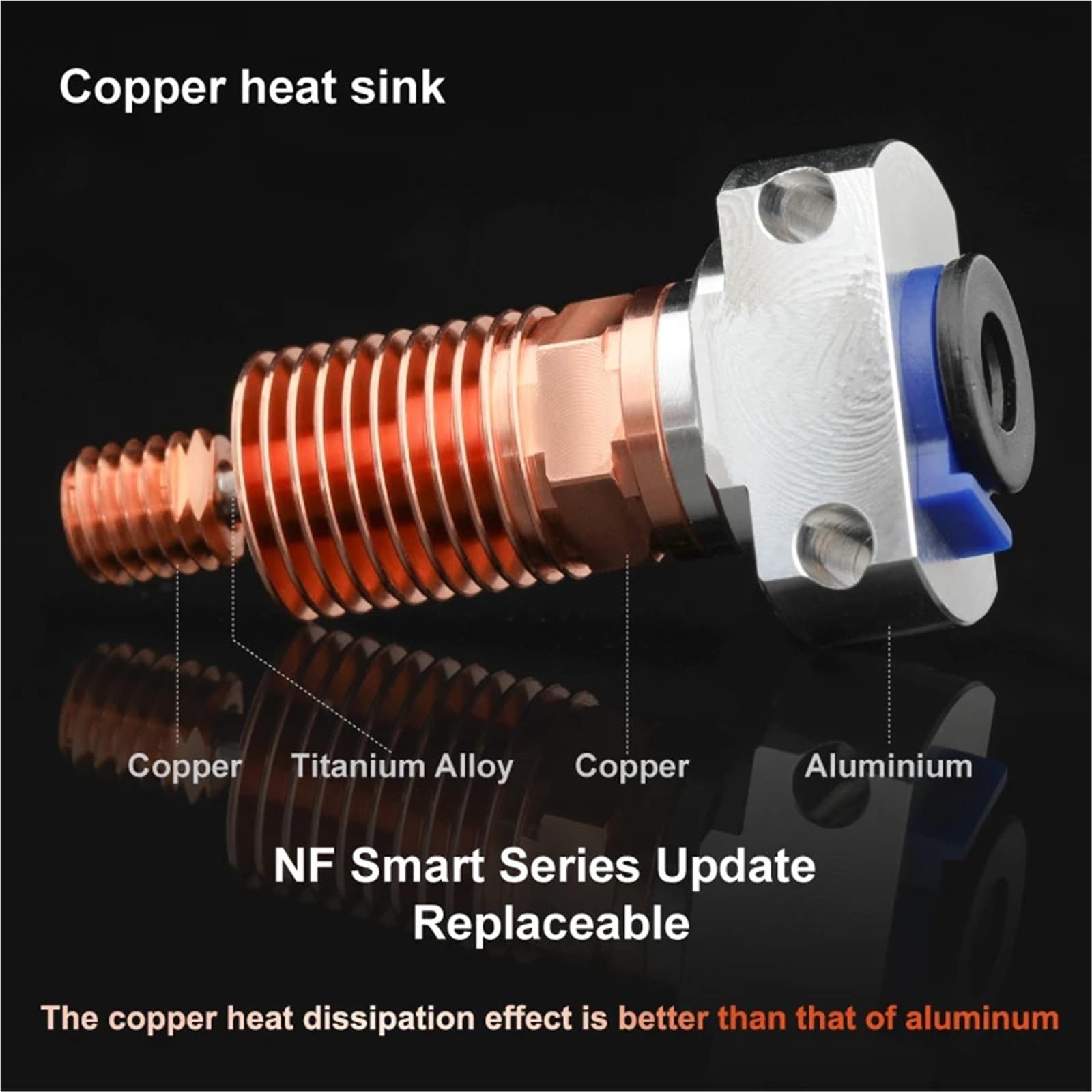 Kompatibel mit Creality Ender 3/Aquila All Metal Hotend Extruder Upgrade Kit(Set3 Copper,None)