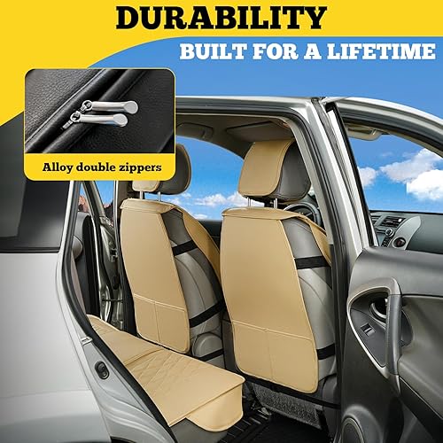 Miniatura 3 de LINGVIDO - Fundas de piel sintética para asientos de automóvil, protector deportivo e impermeable, ajuste universal para automóviles y camionetas,
