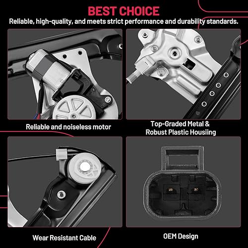 Vista 12 de BDFHYK 741-348 Elevalunas eléctrico con motor delantero izquierdo del conductor para Nissan Frontier 2005-2015, Pathfinder 2005-2010, Xterra