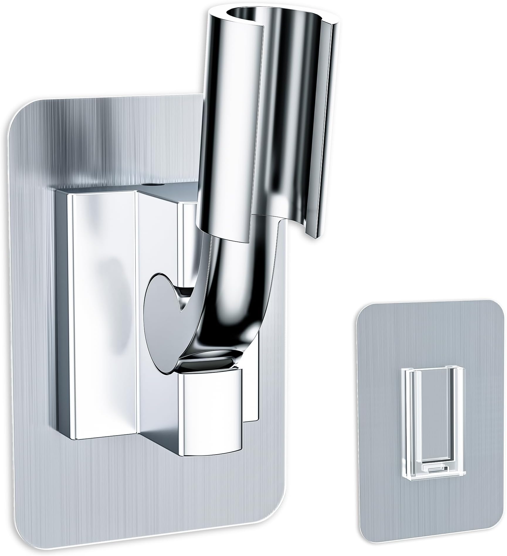 Magichome Shower Head Holder with Strong Adhesive, Adjustable Universal Shower Head Holder Replacement with Extra Adhesive Stick, No Drilling Wall Mount Shower Holder Bracket for Bathroom