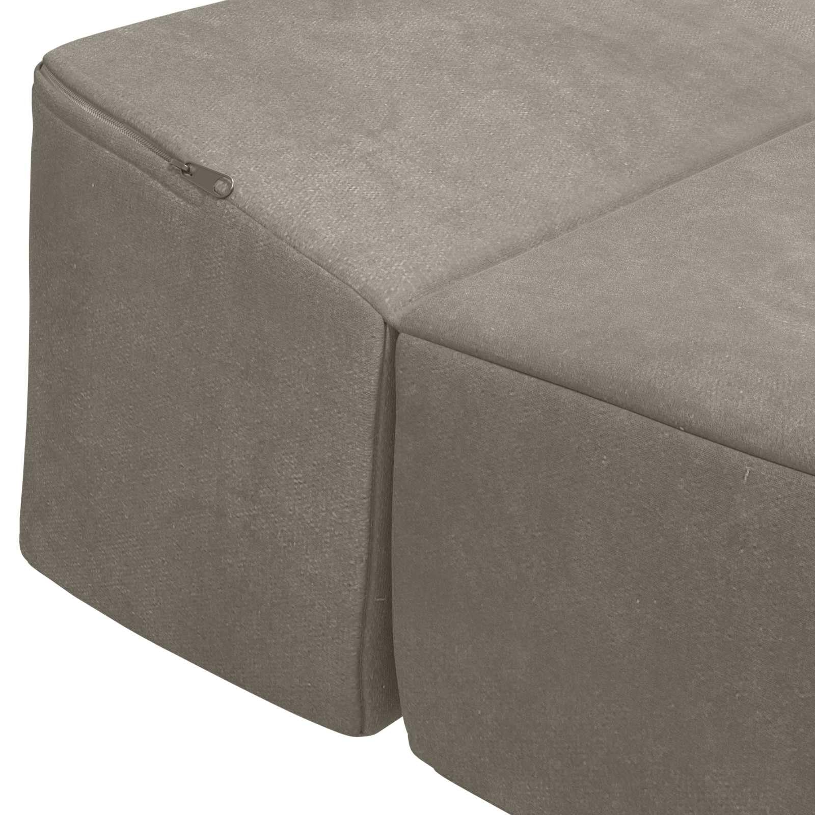 Sofa składana łóżko jasnoszara 200 x 70 x 15 cm aksamit
