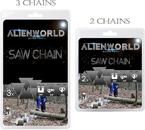 Miniatura 2 de Cadena de motosierra de 10 pulgadas, paso LP de 38 pulgadas, 40 eslabones de transmisión de .050 pulgadas, para WORX WG309, Sun Joe SWJ807E, Echo