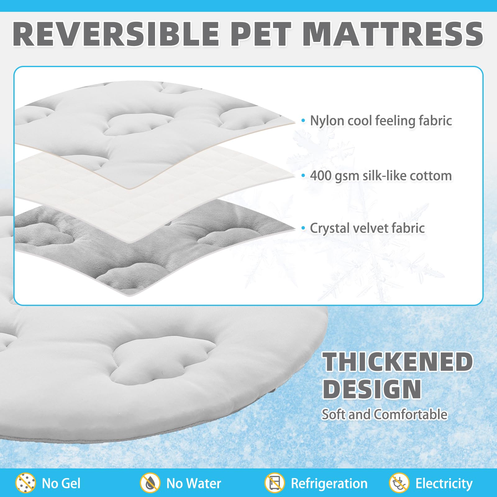 KOOLTAIL Alfombrilla de refrigeración para gatos, almohadilla de refrigeración de dos caras mejorada para perros, gatos, cachorros, manta suave de verano para mascotas, perrera para mantenerse fresca