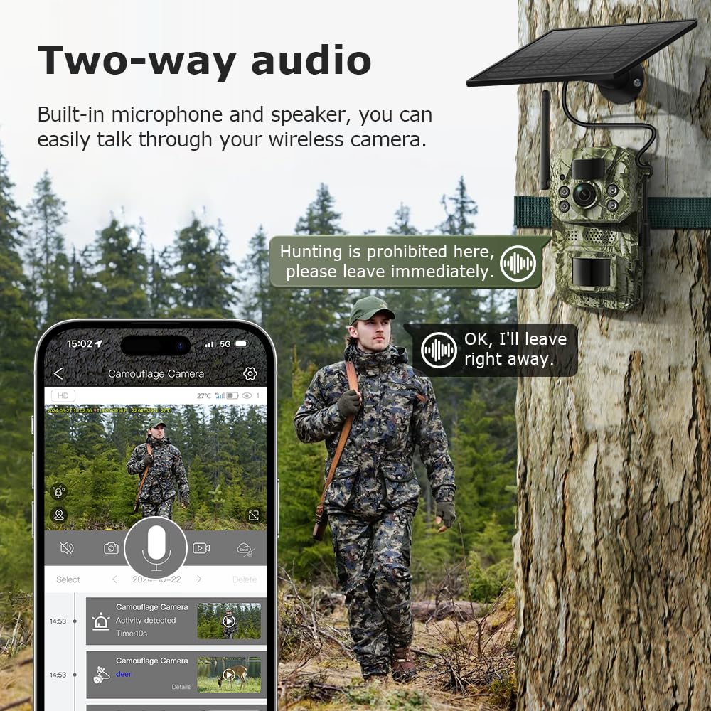 Cámara Fototrampeo 4G con GPS – Compatible con SIM, Solar con Batería, SD 32GB Incluida, Visión Nocturna HD, IP66, Ideal para Exterior y Campo, Compatible con App UBox Pro y UCon (Verde)