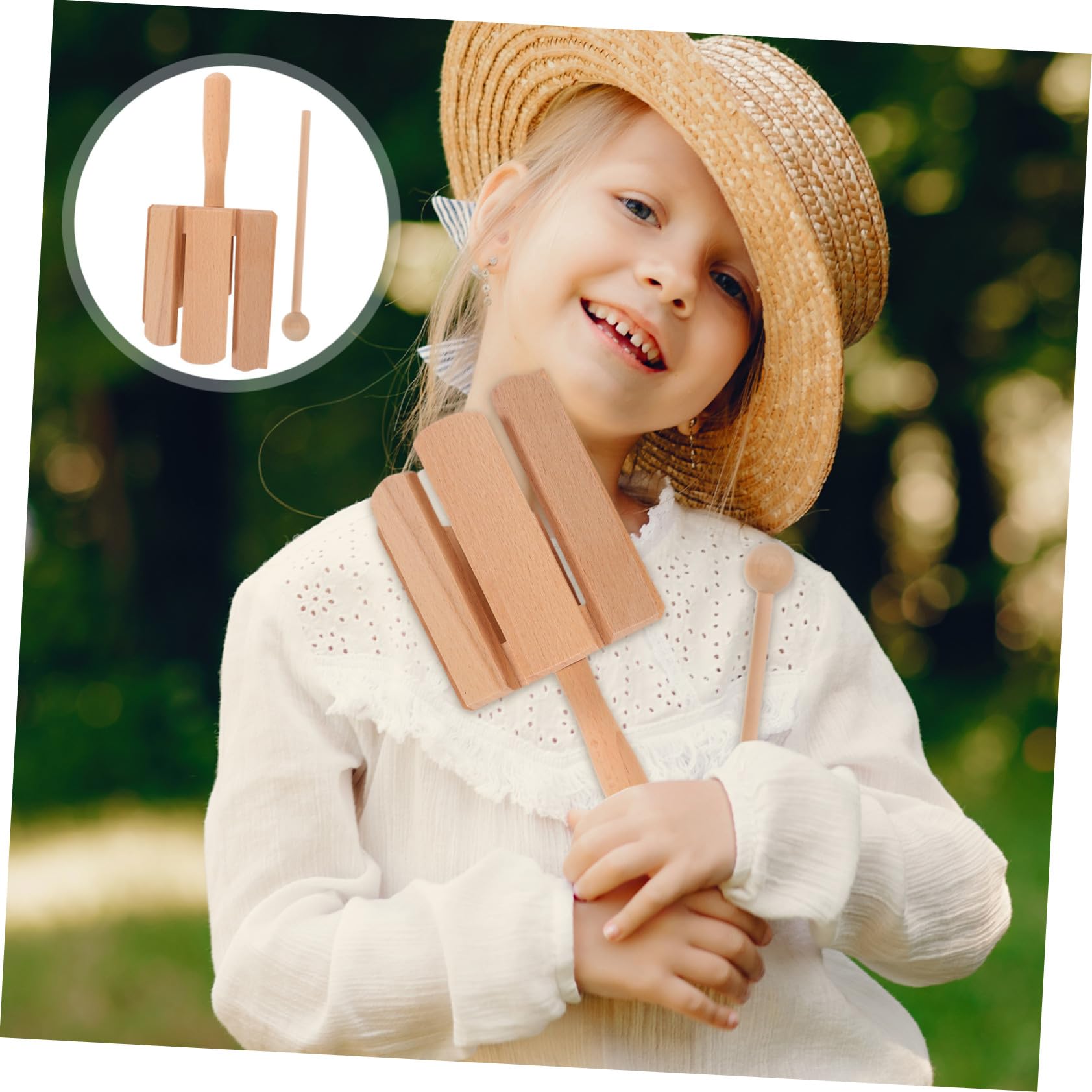 2piezas Musical Orff de Madera Tonos Juguete Rítmico para Bebés Instrumentos de Percusión Educativos para Pequeños Casa o Escuela