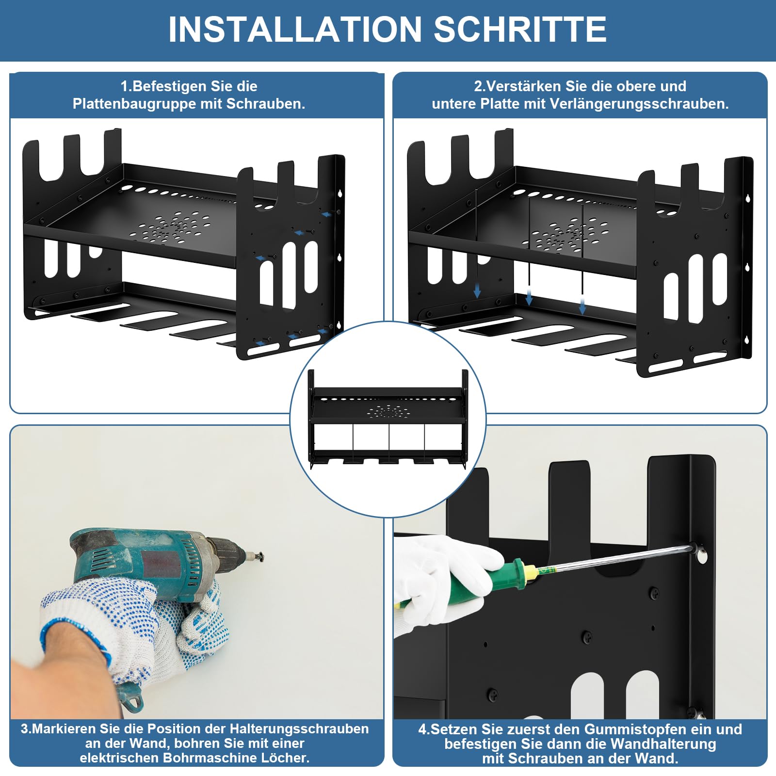 Uchwyt na narzędzia do Makita DC18SF/DC18RC 18V / 14,4 V baterie do stojaka na narzędzia (czarny)