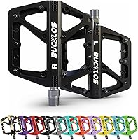 Vista 14 de BUCKLOS Pedales de Bicicleta de Montaña MTB Pedales Planos, Bicicleta de Carretera para Adultos Plataforma Grande Pedal Antideslizante de Nylon