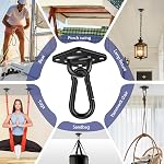 Hammock Hooks 2 Pack, Heavy Duty Hammock Hanging Kit, M8 Pad Eye Hanging Hooks for Porch Swing, 1000Lbs Holding Capacitym,Black