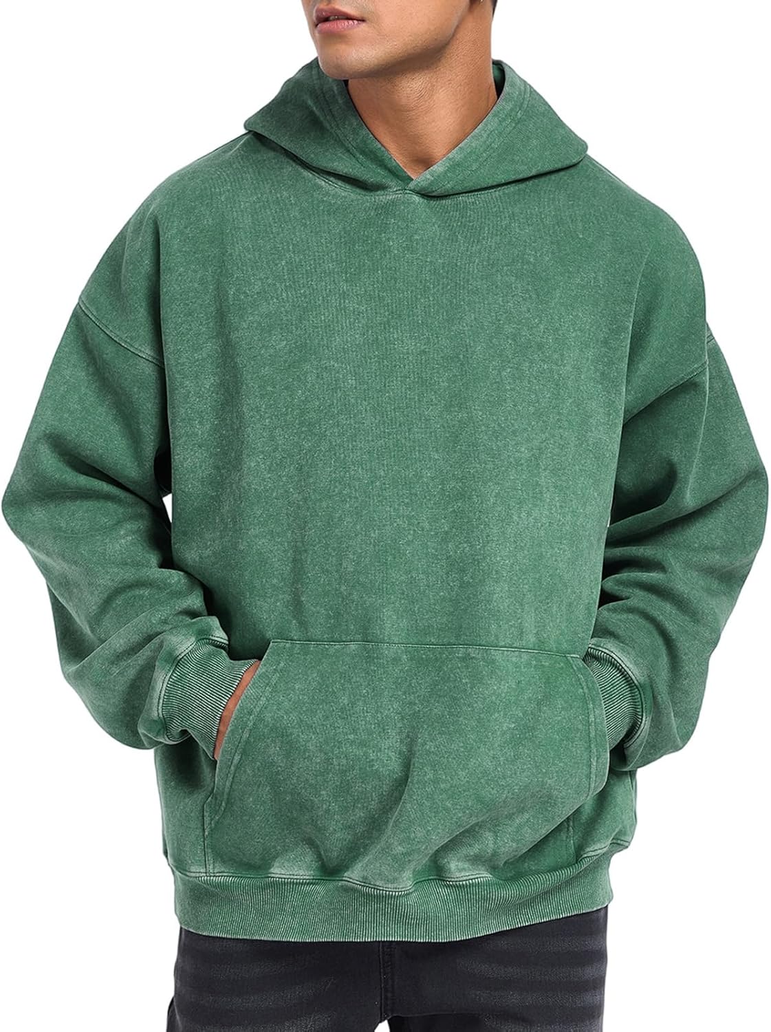 Mens Hoodies Pullover Oversized Hoodie Plush Cotton Hooded Couples Vintage Trendy Washed Streetwear Sweatshirt