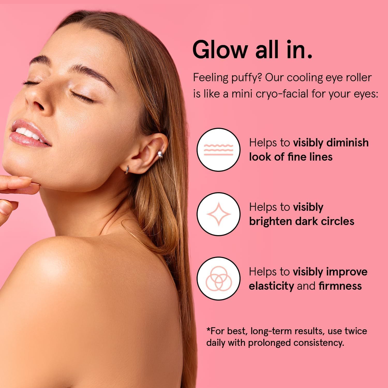 grace & stella Under Eye Brightener Roller - Airplane Travel Essentials - Travel Size Toiletries - Retinol & Caffeine Eye Serum for Puffiness, Dark Circles, Wrinkles - Vegan Skincare (15ml / 0.51floz) - 2