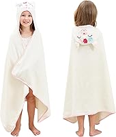 Vista 1 de Style Quarters - Toalla de baño para bebé, 100 % algodón de rizo suave con capucha, toalla de playa de alpaca de dibujos animados, toalla de playa