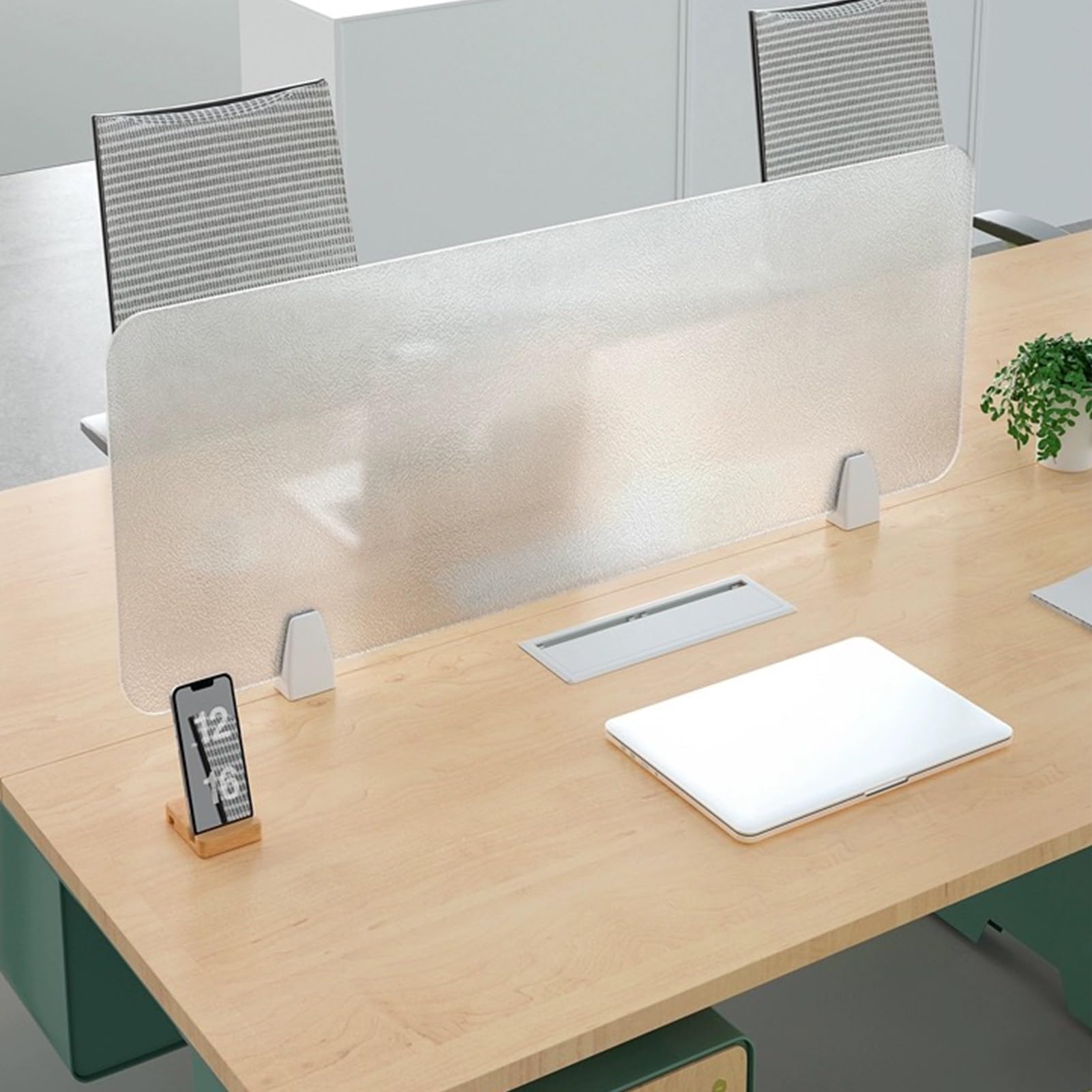 LWJSOCP Acrylic Privacy Screen Desk Divider Panel Portable Cubicle Partition for Work/Home & Office Visual Distractions Free Standing Privacy Panel (80x30cm/31.5x11.8in)