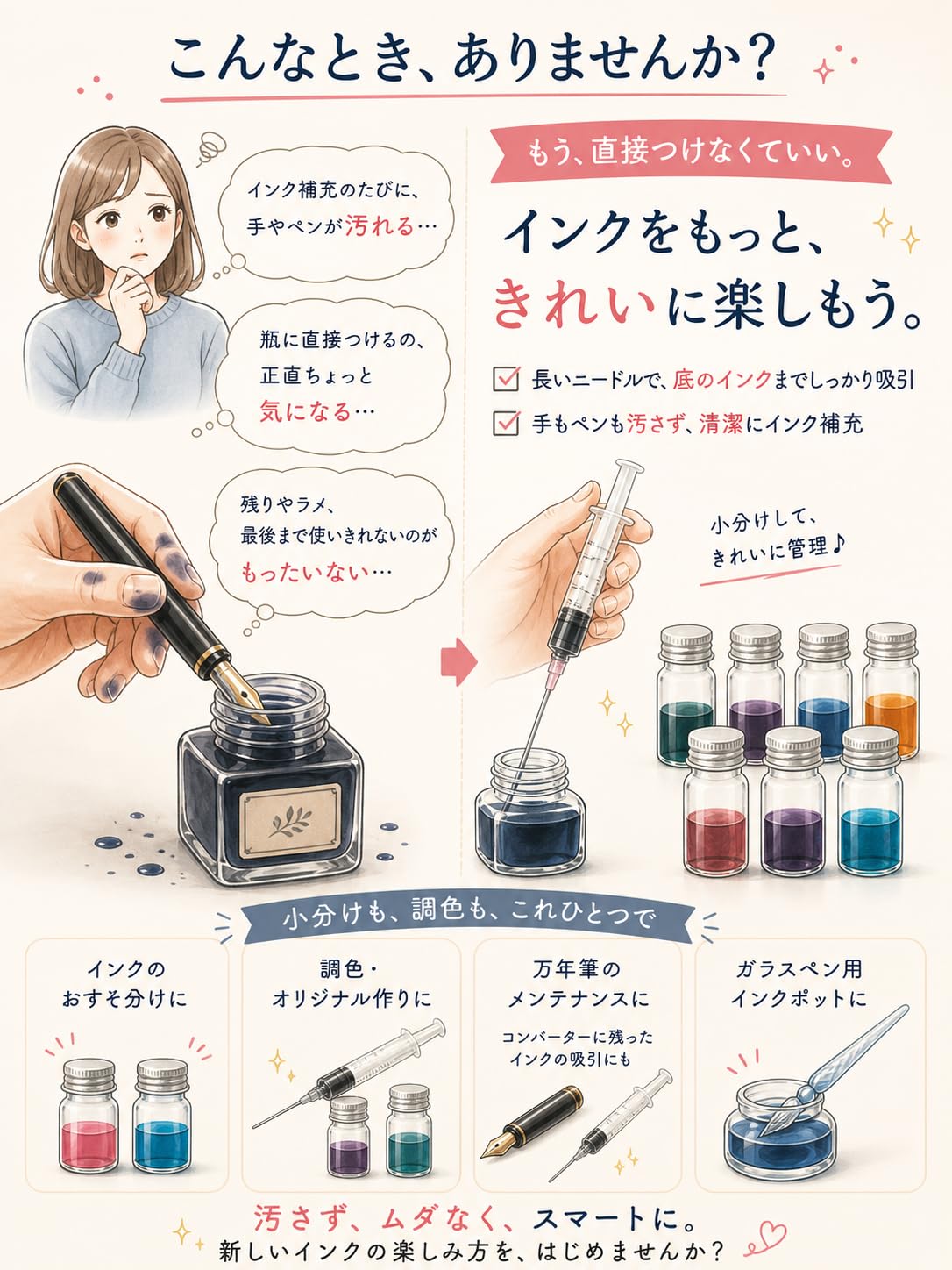 Amazon.co.jp: 万年筆インク 小分けセット ボックスオープナー付 7mL