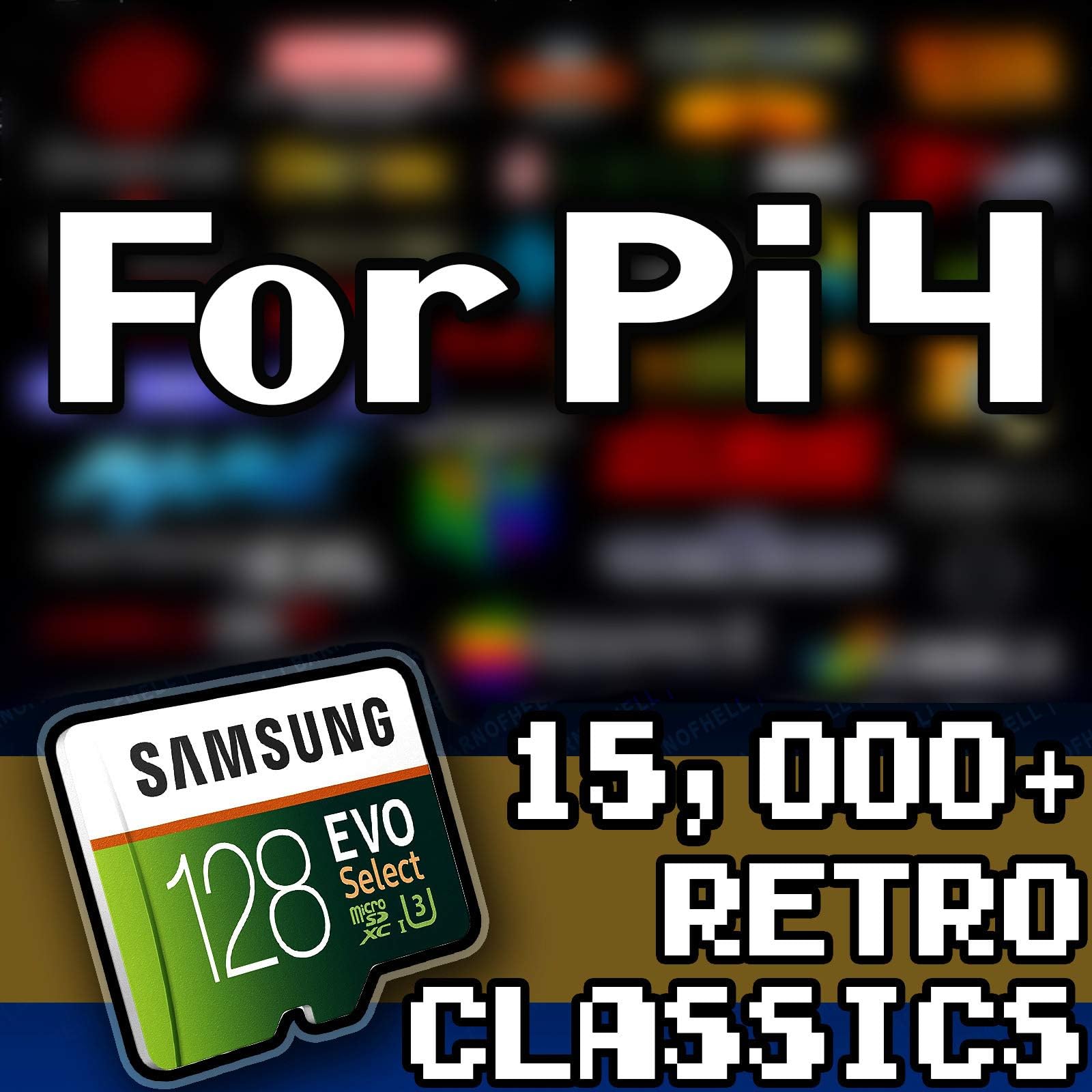 128 GB Retropie Raspberry Pi 4 Card - Premium Collection with Video Previews & 3D Boxart