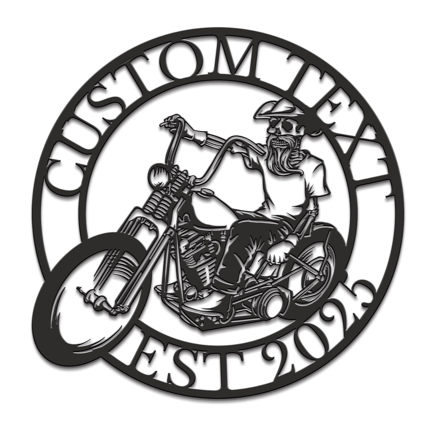 Senyer Style E Custom Metal Wall Art - Personalized Motorcycle Sign, Bike Lover Gift Last Name Plaque, Garage Decor, Father's Day Gift (Style E)