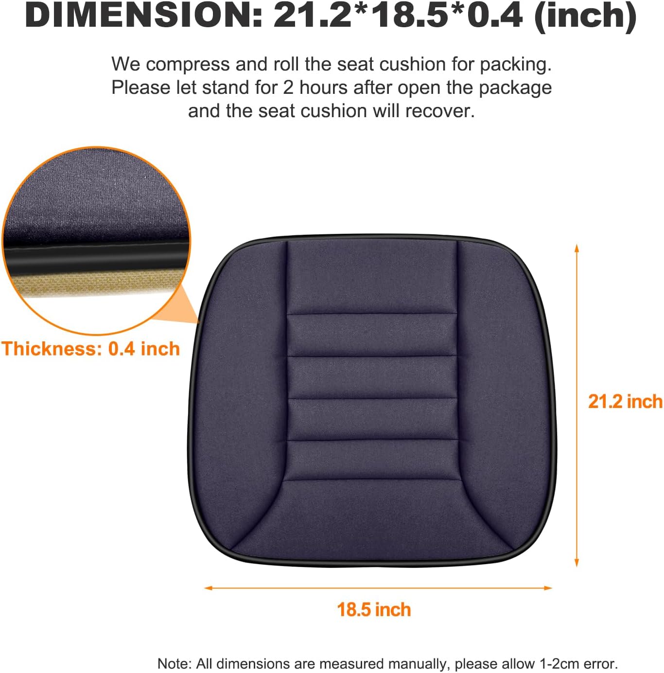 1 Pack Car Seat Cushion with Thin Comfort Memory Foam, Seat Cushion for Car and Office Chair