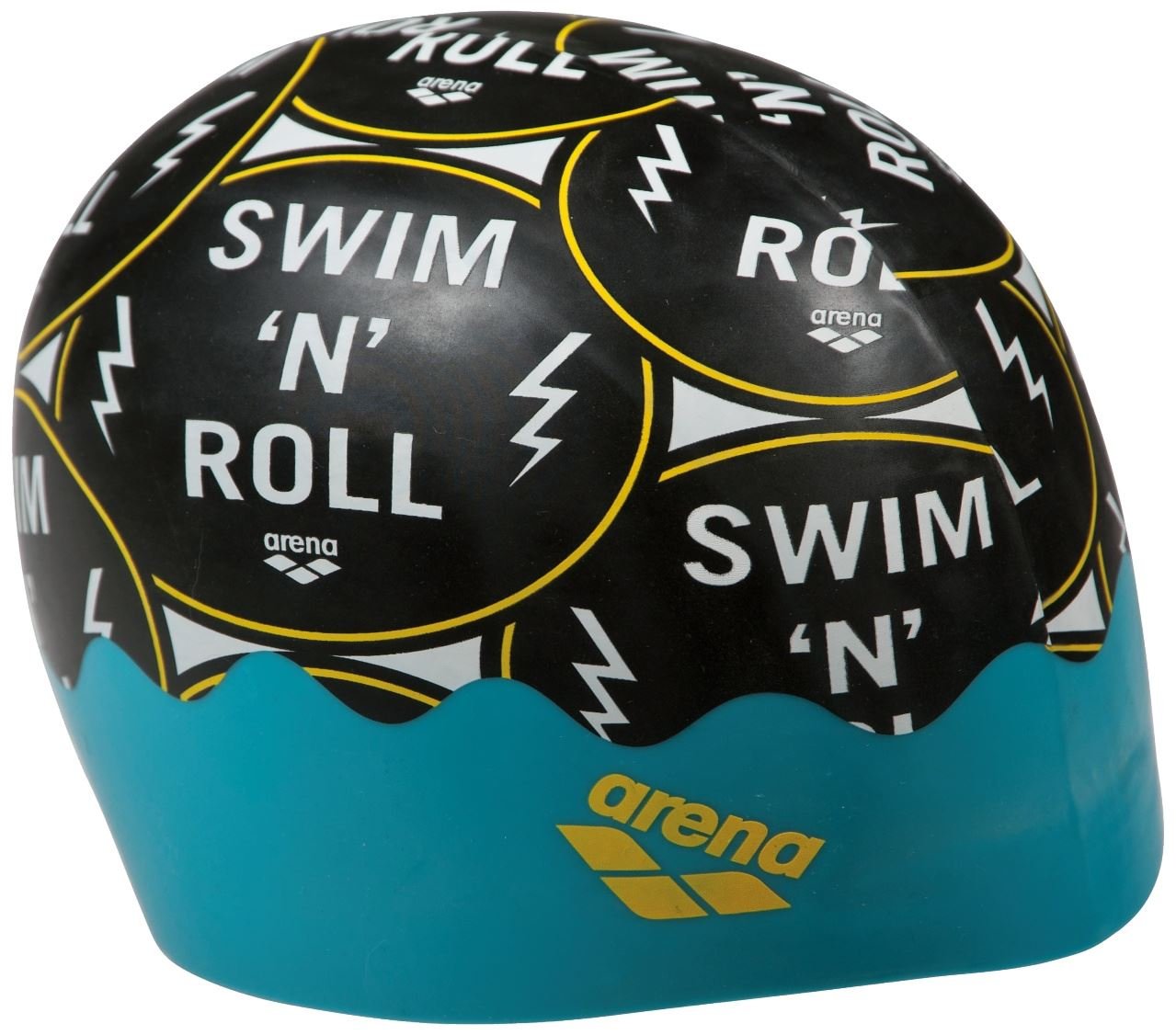 Arena Unisex Adult Poolish Molded Silicone Swim Cap for Training and Racing, One Size Fits Most, Green/Pins
