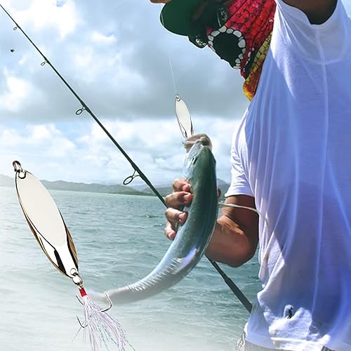 Miniatura 2 de Fishing Lures Fishing Spoons Plateado (sliver),Oro,https://www.amazon.com/dp/undefined
