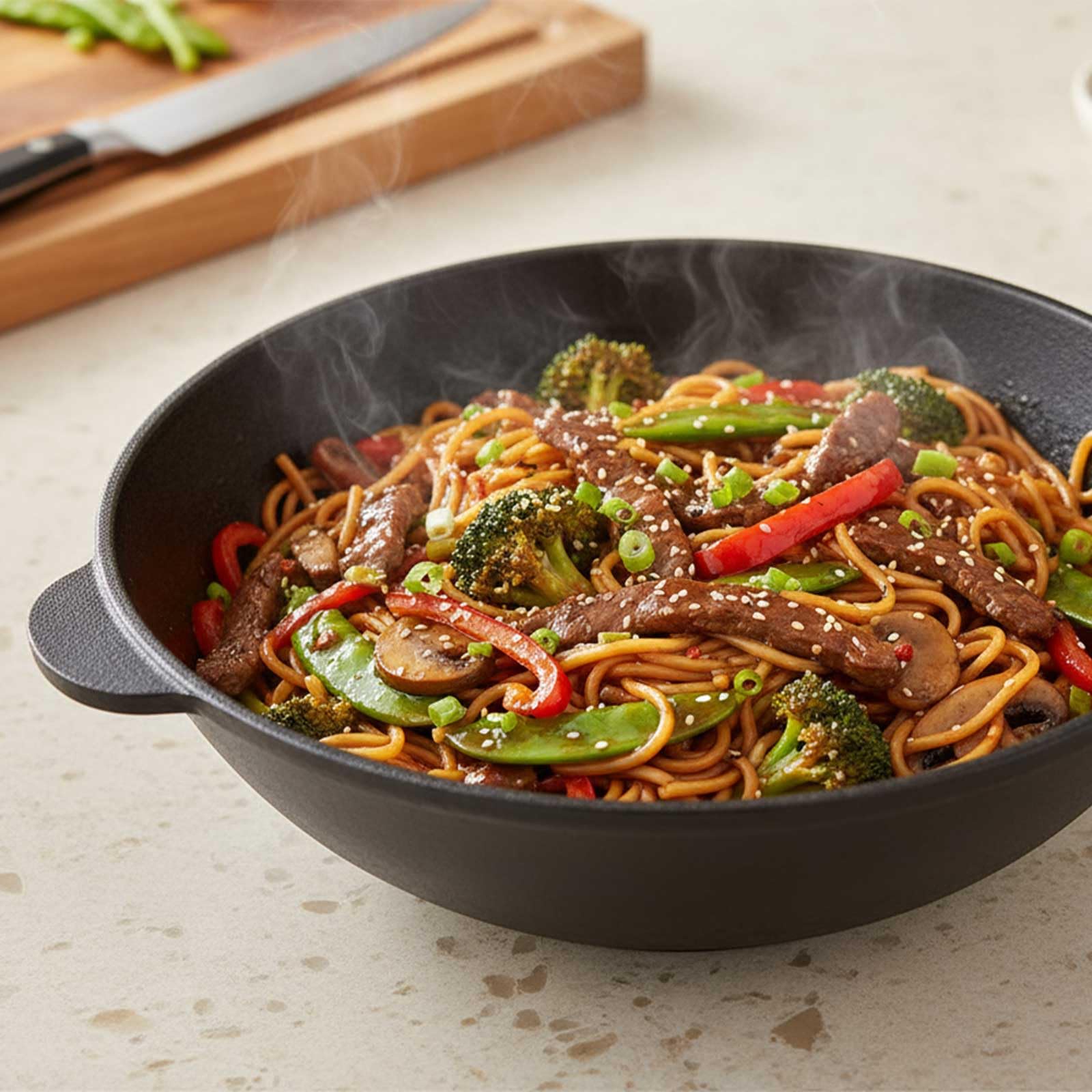 BIG-PAN Padella wok in ghisa, 30 cm, 4,7 l, per tutti i piani cottura, con induzione Asia Wok, Kazan Grill Kazan, per cucina Plov, resistente al forno, Kazan, Cast Iron Pilav