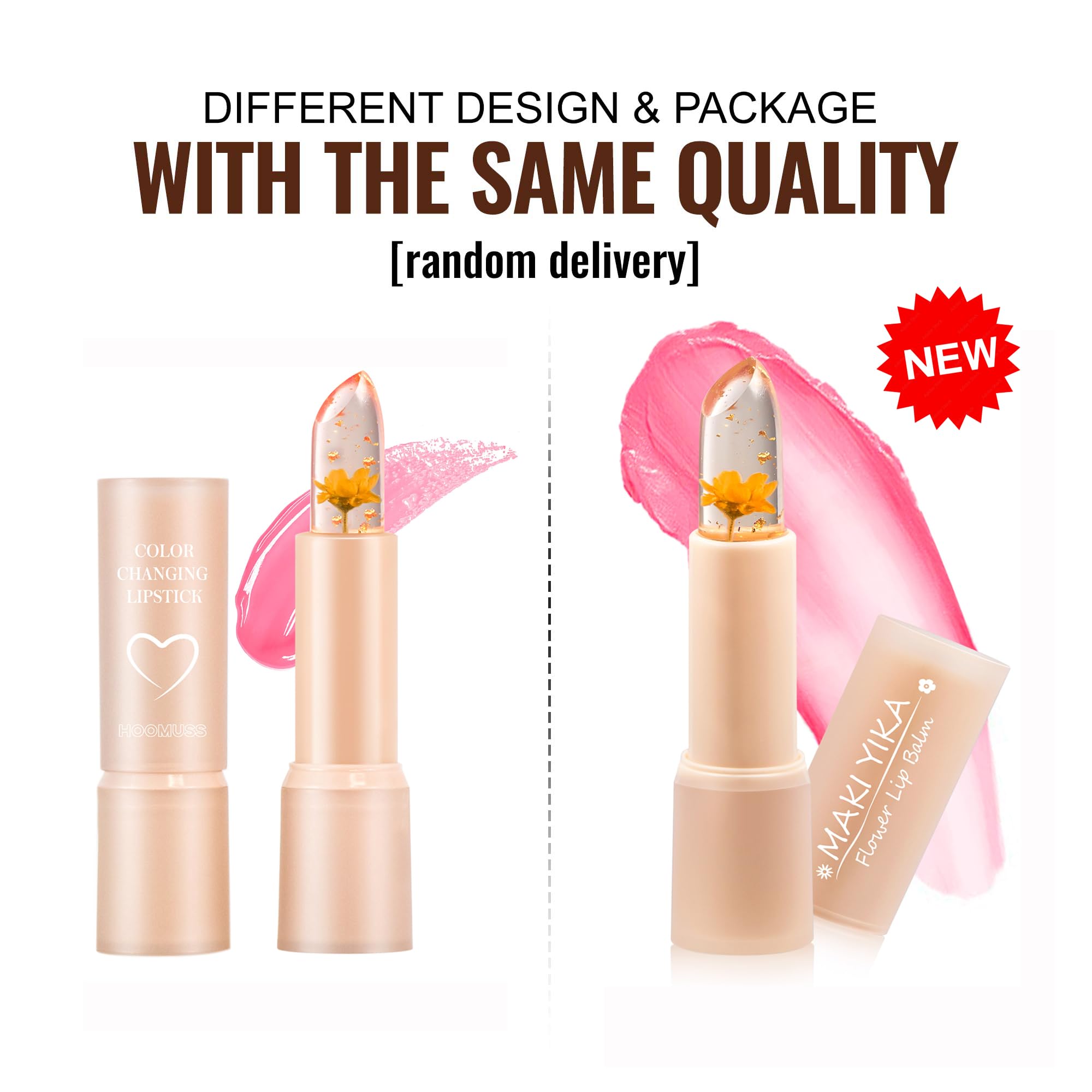 Bálsamo labial de flores, lápiz labial que cambia de color para una sombra rosa perfecta, bálsamo labial de pH único para tus labios, bálsamo de flores limpio y vegano (flor amarilla) 6