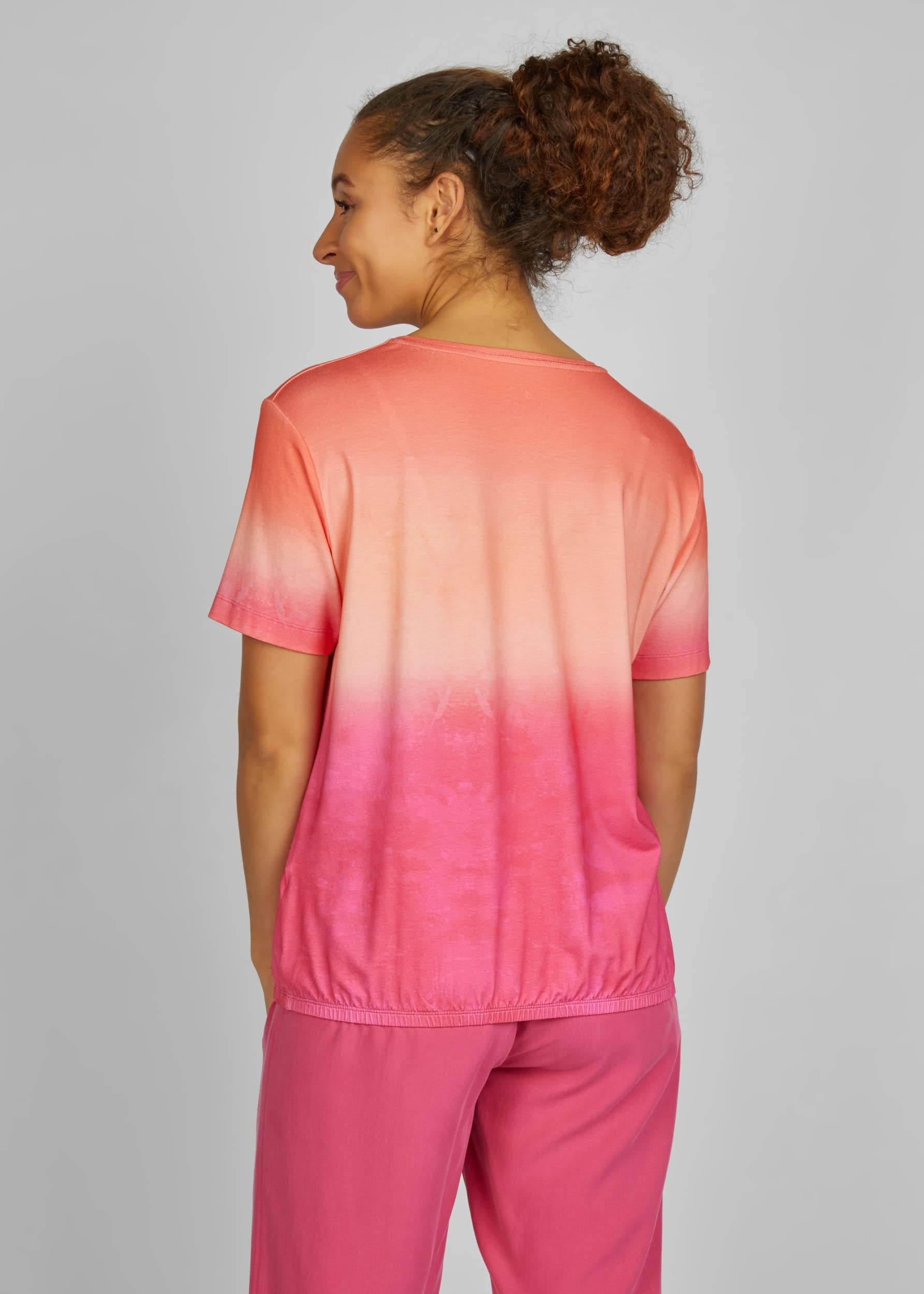 Rabe Damen Twin-Set Kurzarm, Gemustert Dark PINK - 42