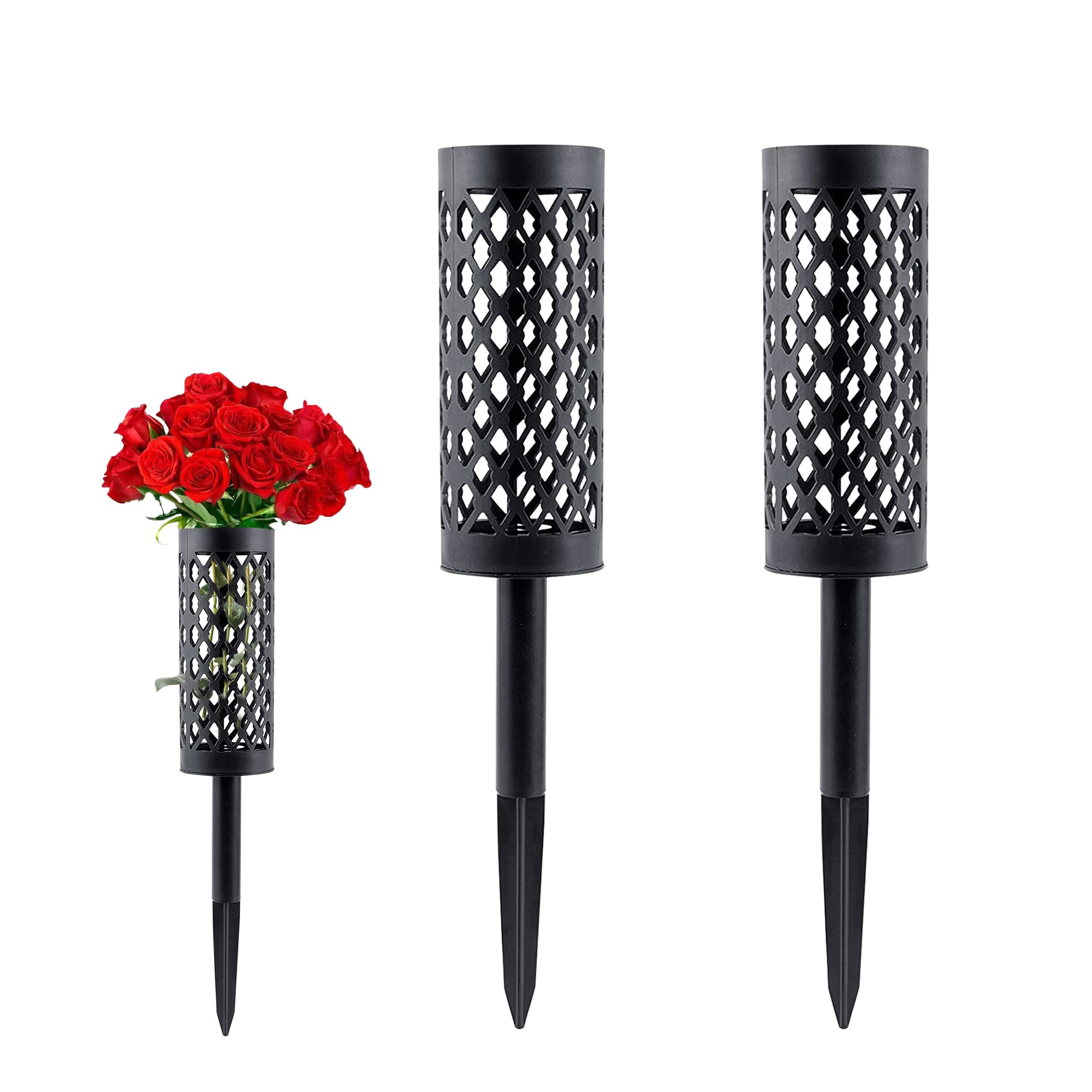 Buy 17 Inch Cemetery Vases with Spikes,2 Pcs Grave Vase,Floral Vase