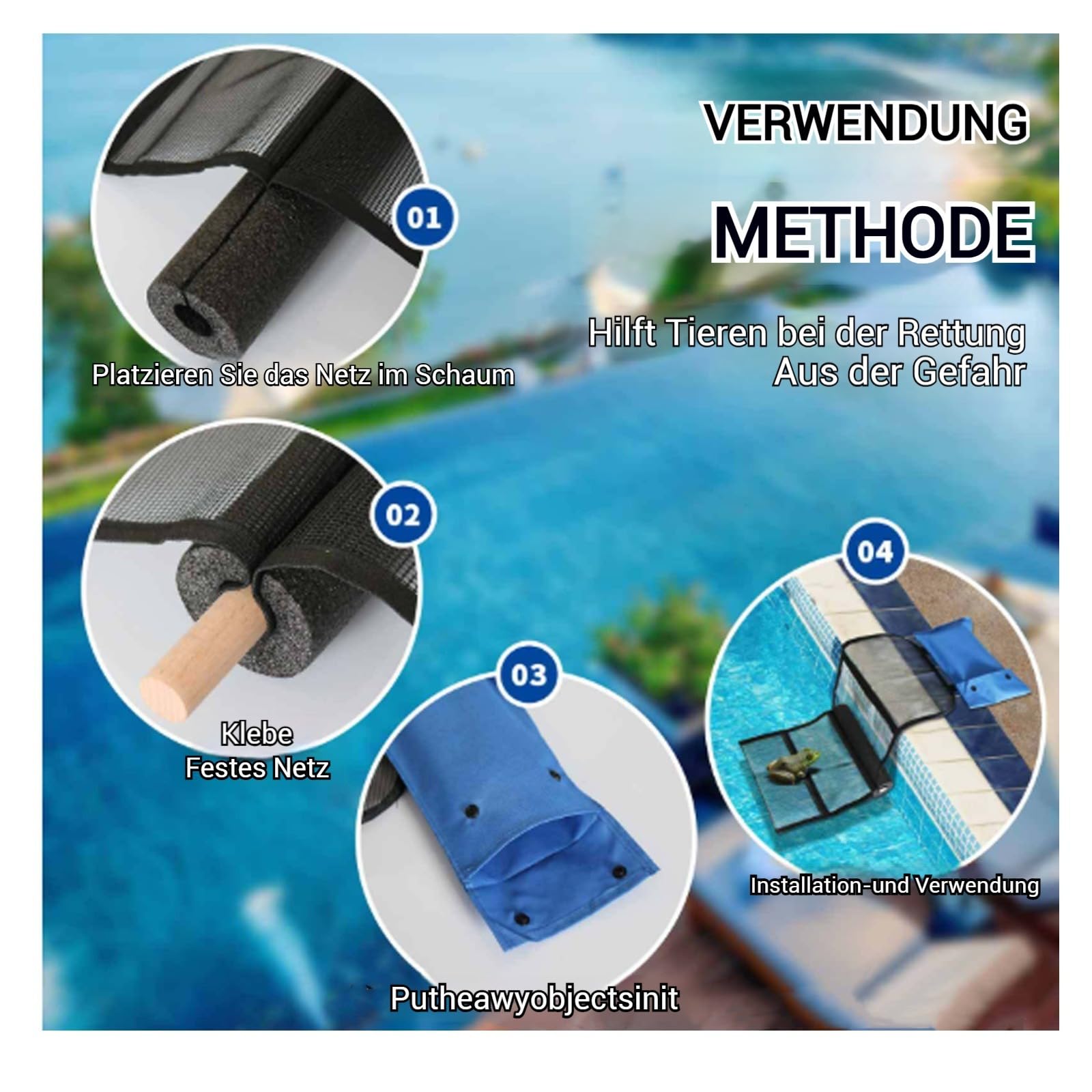Rampas de escape para rescatar animales, piscina para estanques 28 x 15,24 x 7,62 cm