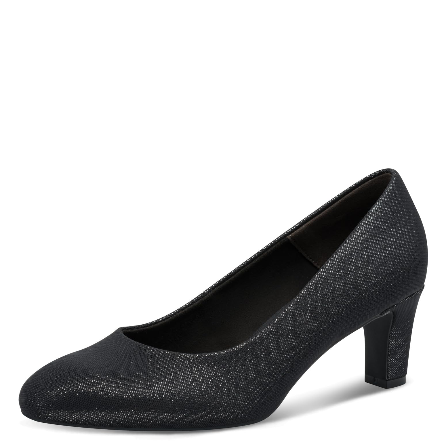 Tamaris Women's Vegan Court Shoes, Pewter Glam, 6.5 UK