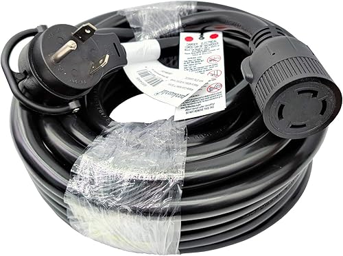 Parkworld 885446 NEMA TT-30P a L14-30R Cable adaptador, RV 30A TT-30 enchufe macho con mango al generador 30A 4 clavijas L14-30 Receptáculo hembra