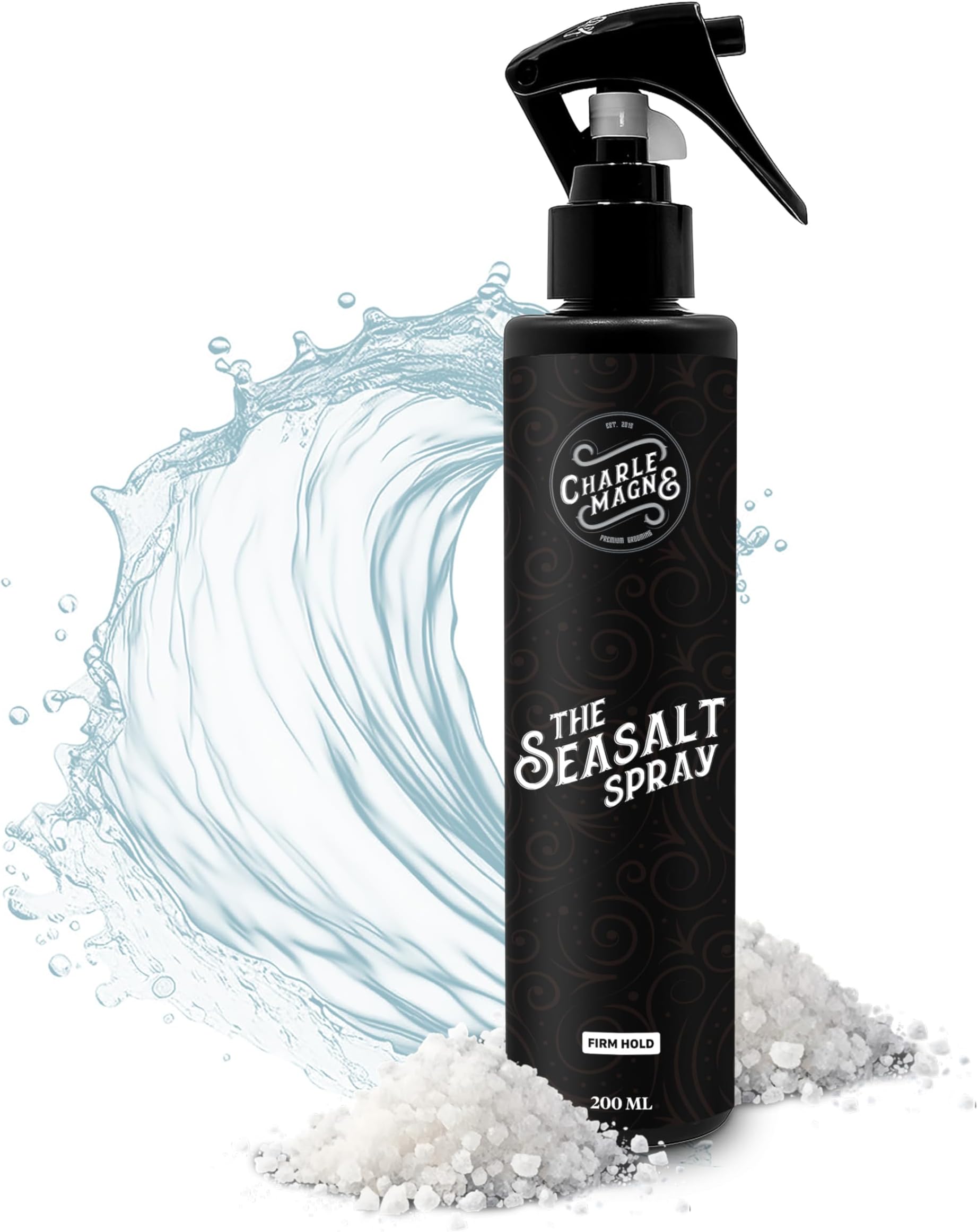 Charlemagne Sea Salt Spray for Men - Firm Hold, 6.76 fl oz/200ml, Pack of 1, Mediterranean Breeze - Sea Salt Hair Spray for Texture, Volume & Hold - Matte Finish Beachy Hair for Men & Women
