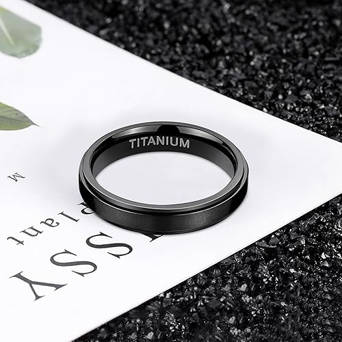 Miniatura 2 de TIGRADE 4mm 6mm 8mm 10mm Titanium Rings BlackSilverGold Wedding Band Matte Comfort Fit for Men Women Size 3-15