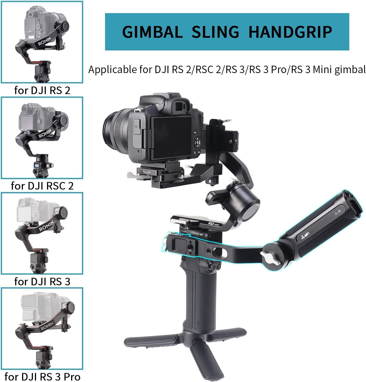 Hersmay Do DJI RS 3 Mini Sling uchwyt aktówki uchwyt uchwyt regulowany Sling Gimbal uchwyt do DJI RS 2 / RSC 2 / RS 3 / RS 3 Pro/RS 3 Mini Gimbal Handheld Stabilizator