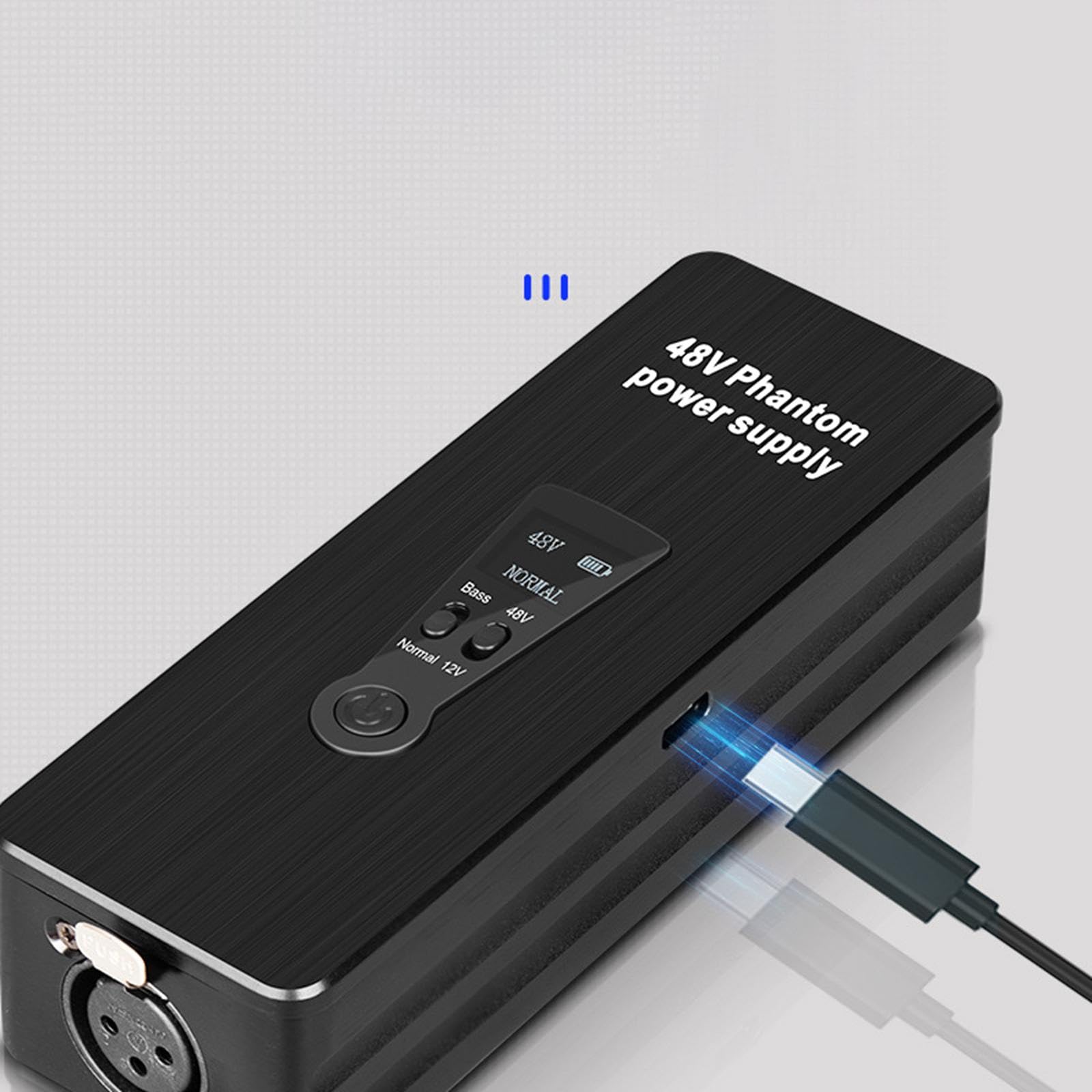 Préampli Amplificateur Booster de Son avec Alimentation 12V 48V Fonction Réduction Du Bruit Adapté pour Enregistrement à Domicile Podcast