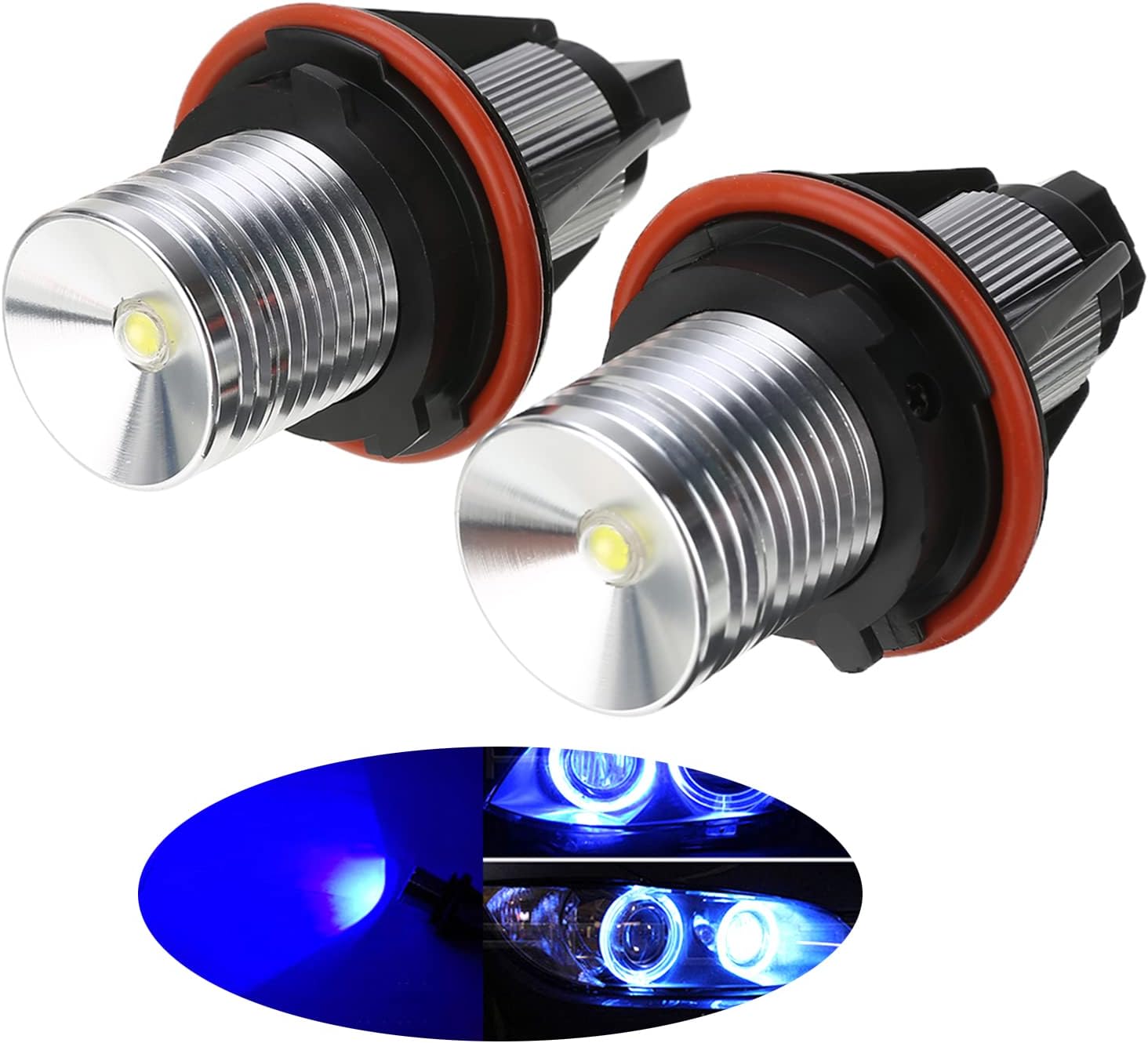 Angel Eye Halo Ring Marker Side Light 2x 5W Replacement for BMW E39 E53 E60 E61 E63 E64 E65 E66 E87 525i 530i xi 545i M5 LED (Blue Light)