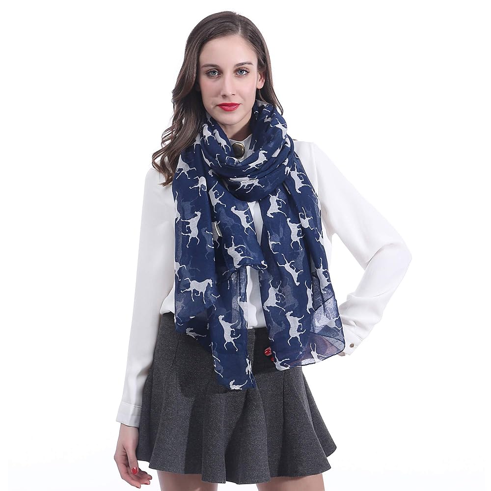Sciarpa Donna Lina & Lily Con Stampa Stelle - Foulard Leggero 90x180cm In Poliestere, Stola Multiuso - Foto 11