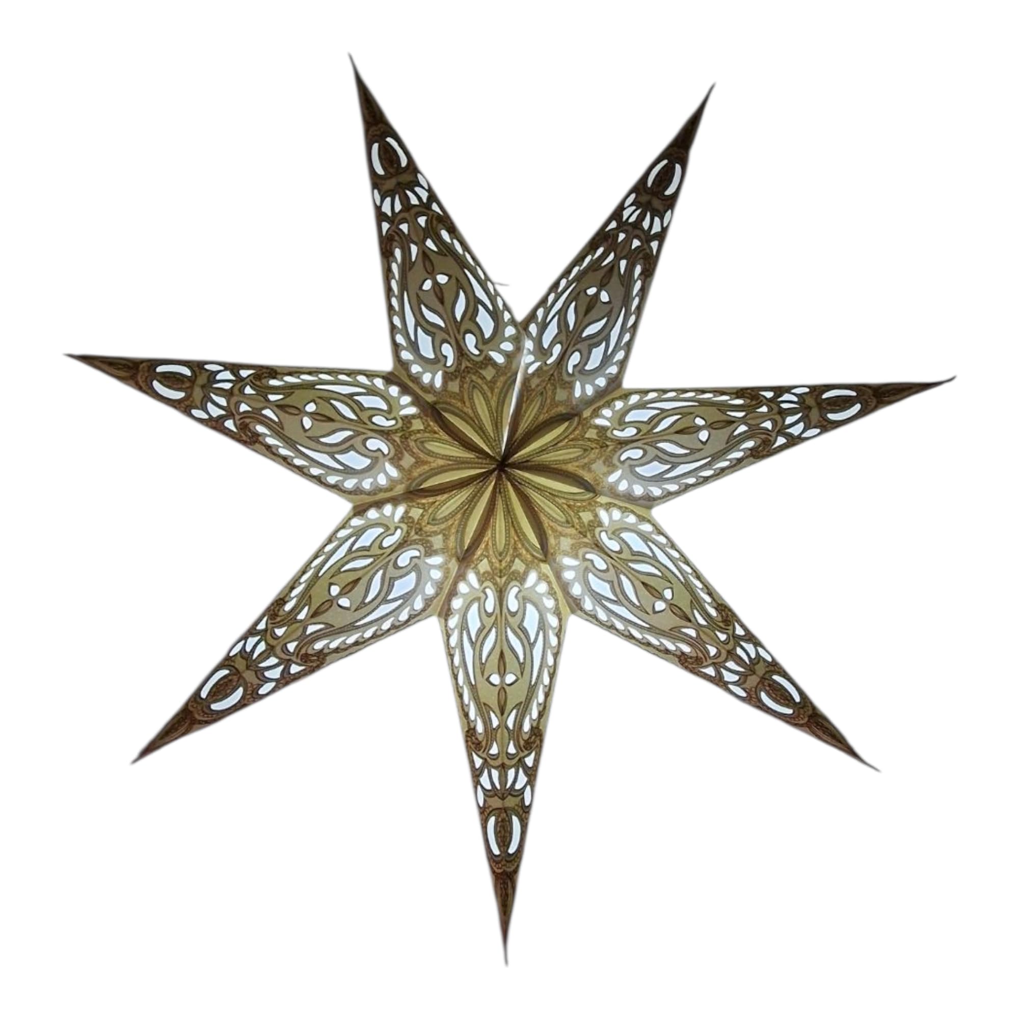 YEPSIO Lantern Lampshade Paper Star Light Shades Large 60cm Hanging Decorations for Christmas Wedding Home Decoration Birthday Party Foldable 7 Pointed Star (Glitter, White, Grey, Golden) โ image 1