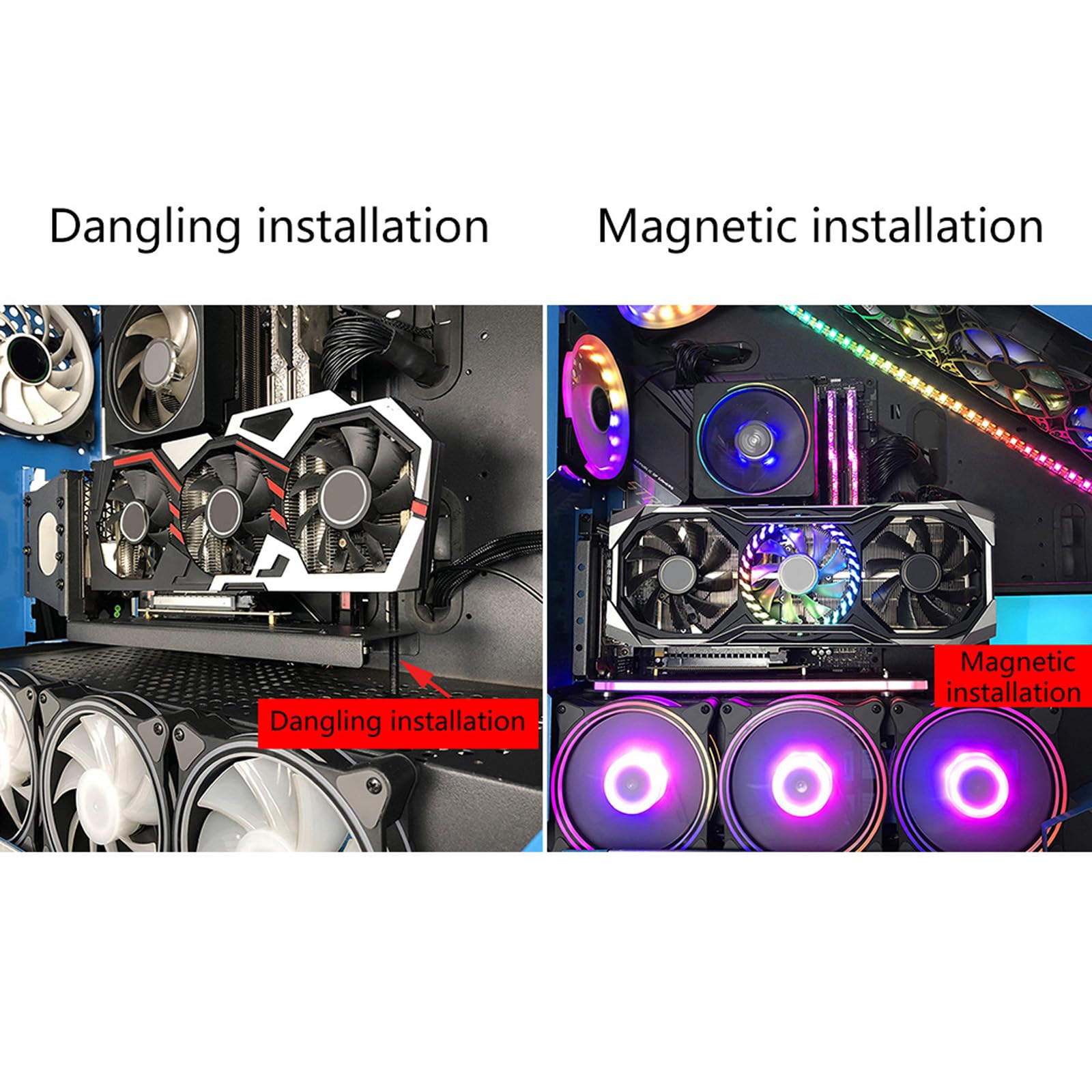 Supporto verticale per GPU PCI-E con LED 5V 3pin RGB per cavalletto verticale/base Stent Stand per GPU Supporto verticale