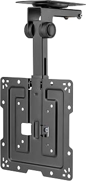 Mount Plus CM322 Flip Down TV and Monitor Roof Ceiling Mount | Fits Flat Screen 19 to 40 Inch | VESA Compatible 100x100, 200x200 | Height Adjustable | Pitched Roof