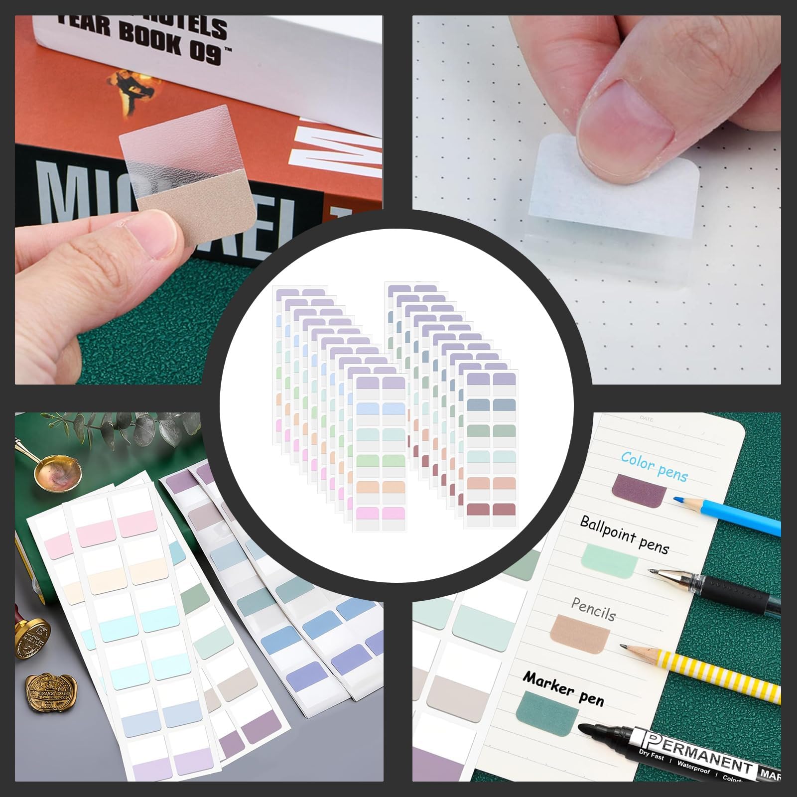 1260 Index Tabs Set - 3 Farben 3 Größen Selbstklebend