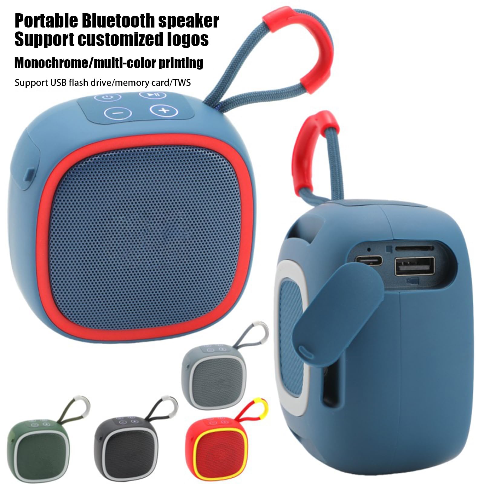 Cassa Bluetooth portatile personalizzata con foto, nome o logo – Altoparlante compatto con maniglia per escursioni, viaggi – Cassa wireless personalizzata regalo uomo, donna, idee affari (Nero)